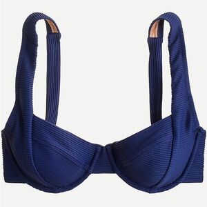 J crew navy ribbed underwire adjustable bikini size small